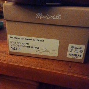 Madewell girls Frances leather skimmer dress shoes size 5 BRAND NEW beige